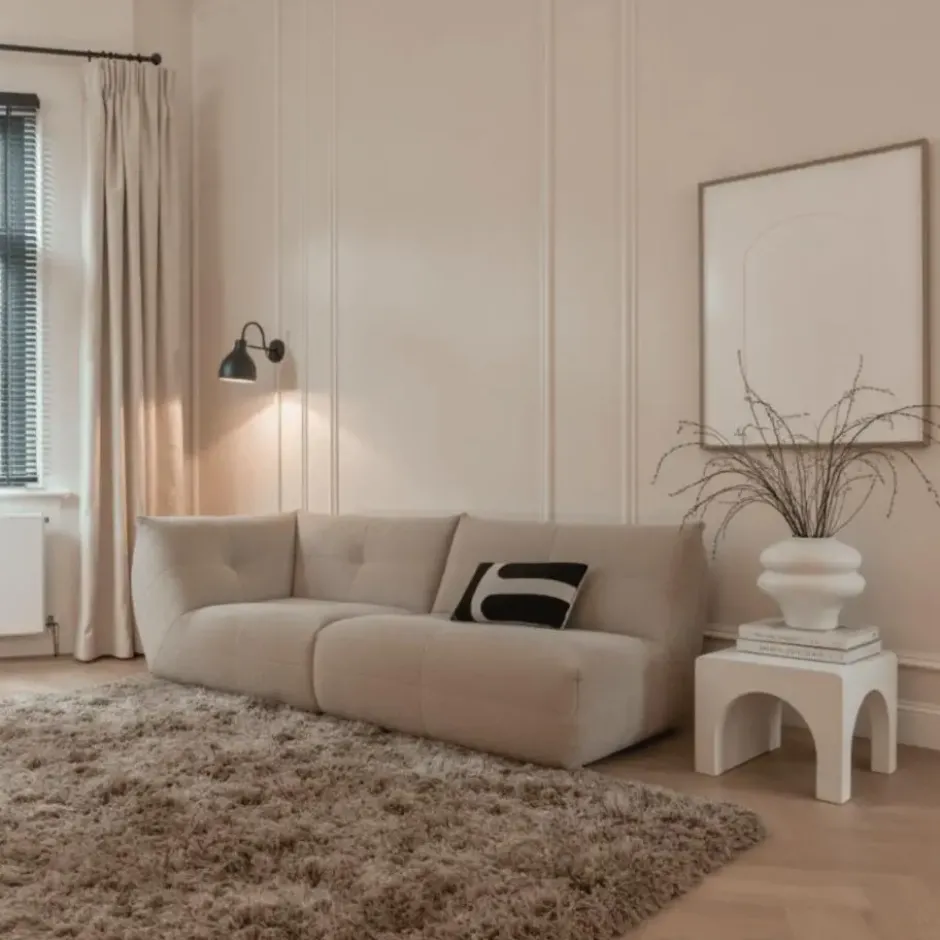 Interieur05 hoogpolig vloerkleed polyester Pilo taupe - 340 x 240 cm