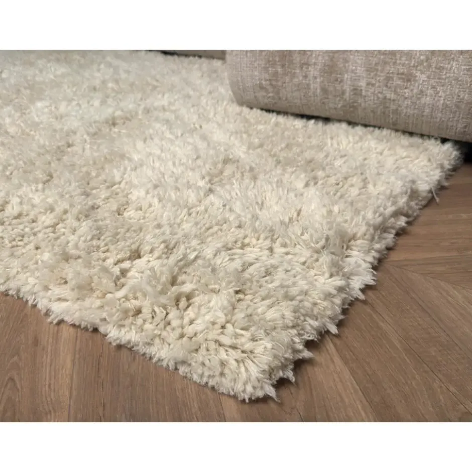 Interieur05 hoogpolig vloerkleed polyester Pilo ivoor/wit - 150 x 80 cm