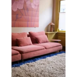 Interieur05 hoogpolig vloerkleed polyester Pilo beige/blauw - 230 x 160 cm