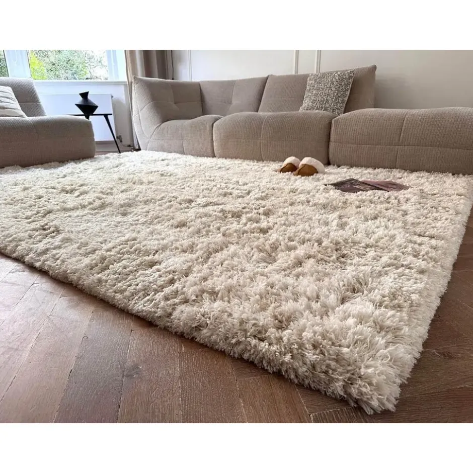 Interieur05 hoogpolig vloerkleed polyester Pilo ivoor/wit - 340 x 240 cm