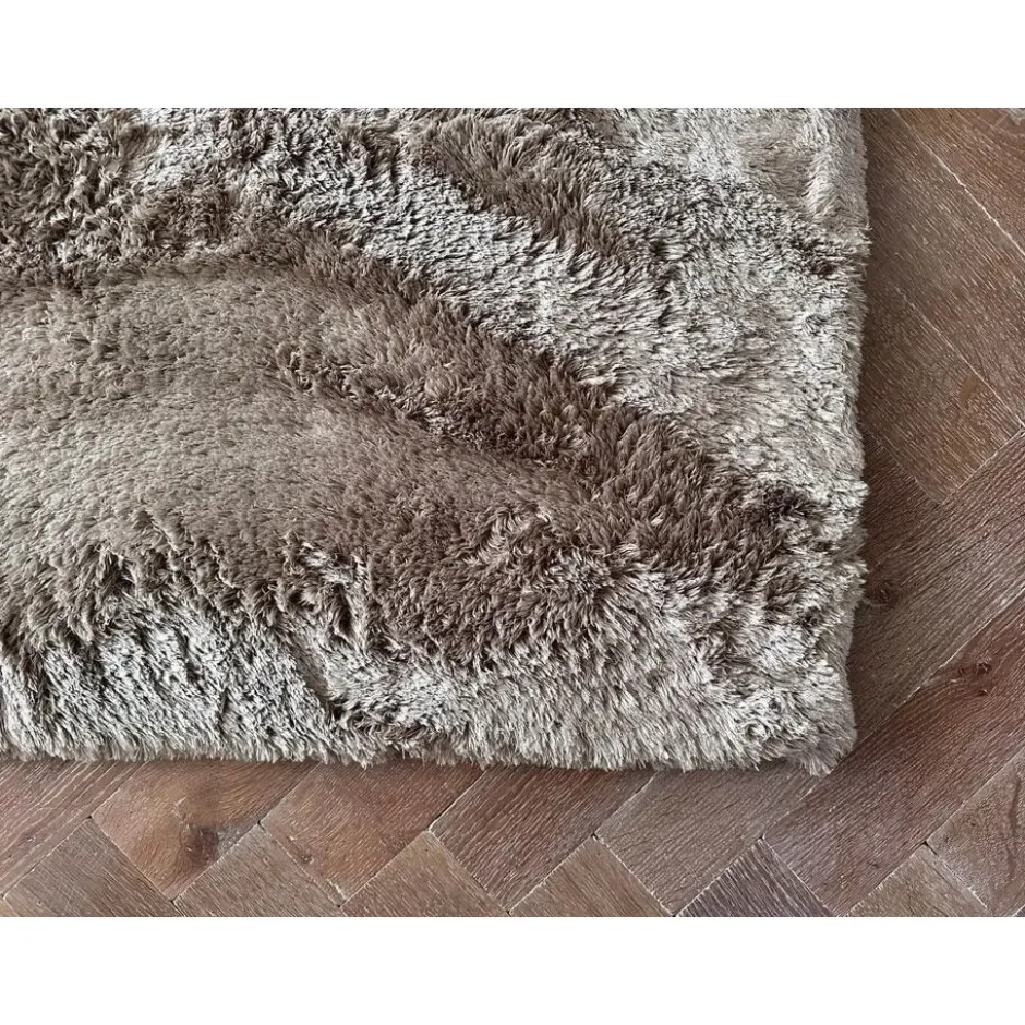 Interieur05 Hoogpolig vloerkleed Odelia Bruin/taupe - 160 x 230 cm