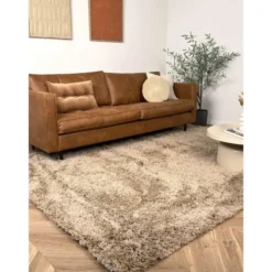 Interieur05 hoogpolig vloerkleed polyester Pilo taupe - 290 x 200 cm