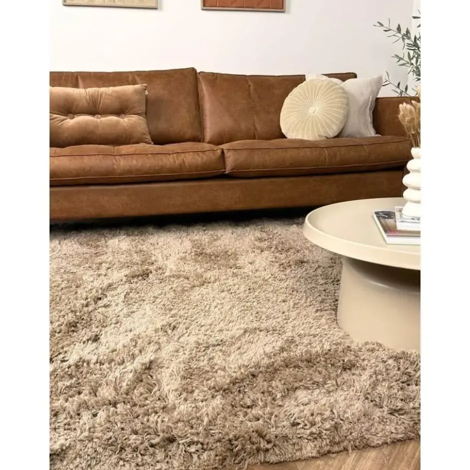 Interieur05 hoogpolig vloerkleed polyester Pilo taupe - 290 x 200 cm
