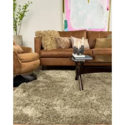 Interieur05 hoogpolig vloerkleed polyester Pilo groen - 290 x 200 cm