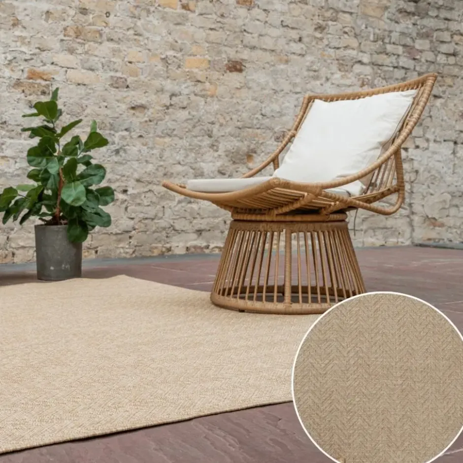 Interieur05 Jute buitenkleed naturel visgraat - 230 x 160 cm