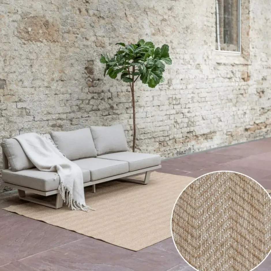 Interieur05 Jute buitenkleed naturel zigzag - 230 x 160 cm