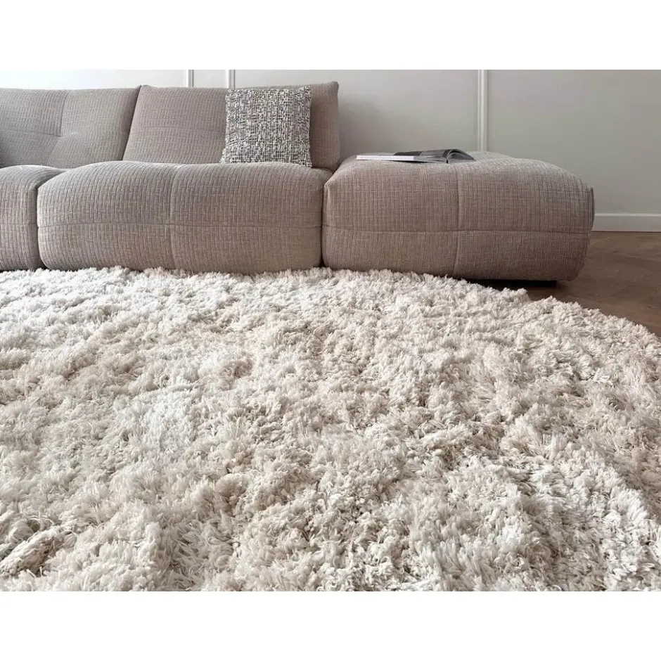Interieur05 organisch hoogpolig vloerkleed polyester Pilo ivoor/wit - 230 x 1...