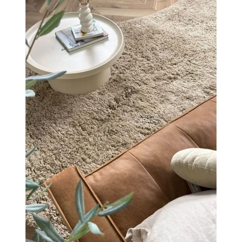 Interieur05 organisch hoogpolig vloerkleed polyester Pilo taupe - 340 x 240 cm