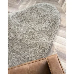 Interieur05 organisch hoogpolig vloerkleed polyester Pilo taupe - 340 x 240 cm
