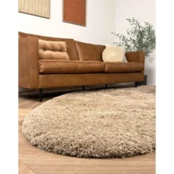 Interieur05 organisch hoogpolig vloerkleed polyester Pilo taupe - 340 x 240 cm