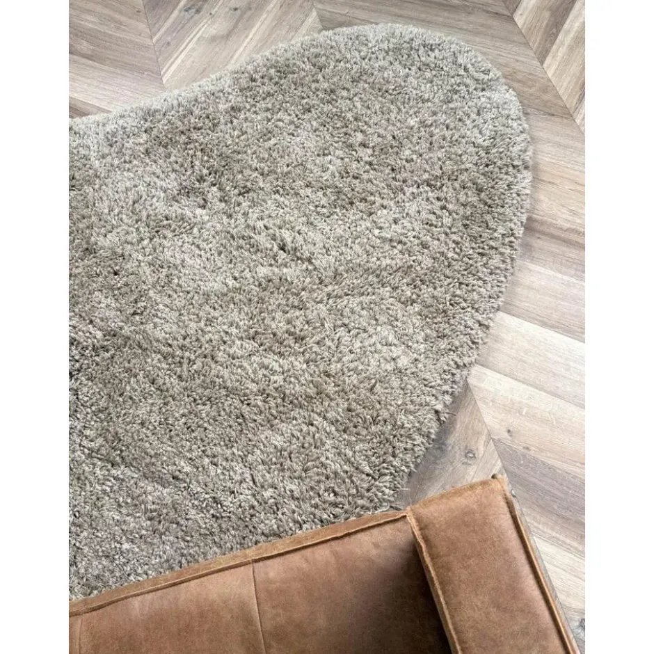 Interieur05 organisch hoogpolig vloerkleed polyester Pilo taupe - 230 x 160 cm