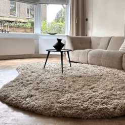 Interieur05 organisch hoogpolig vloerkleed polyester Pilo beige - 230 x 160 cm