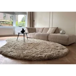 Interieur05 organisch hoogpolig vloerkleed polyester Pilo beige - 290 x 200 cm