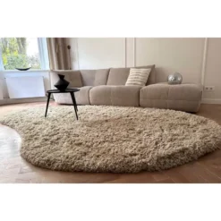 Interieur05 organisch hoogpolig vloerkleed polyester Pilo beige - 290 x 200 cm
