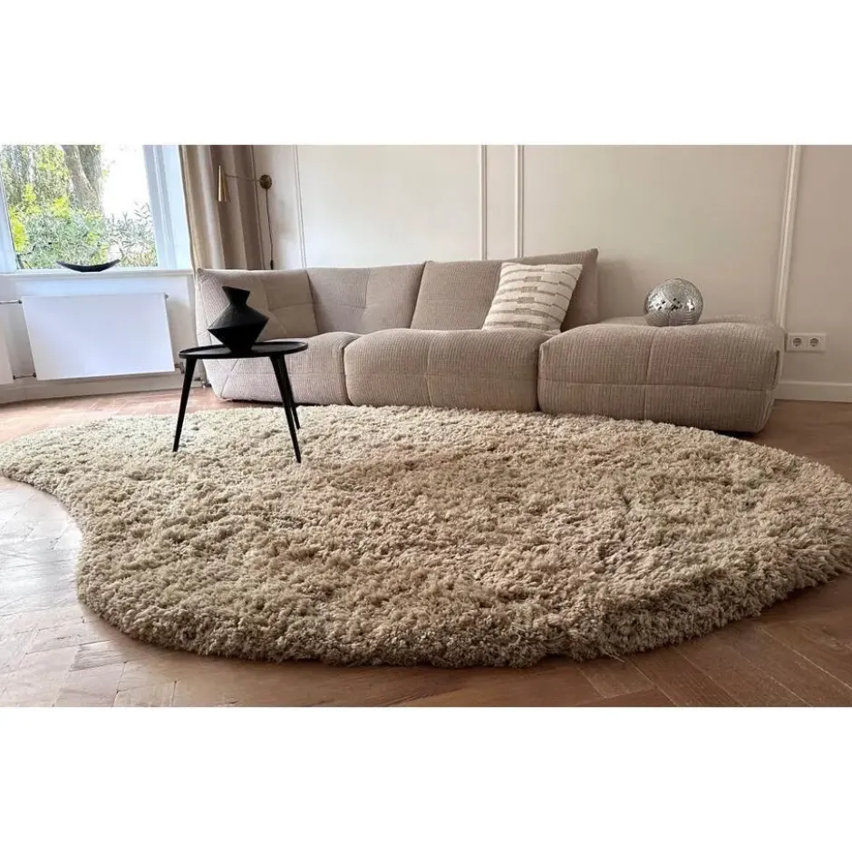 Interieur05 organisch hoogpolig vloerkleed polyester Pilo beige - 290 x 200 cm