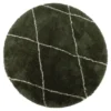 Interieur05 rond berber vloerkleed Nea groen/cream - 160 x 160 cm