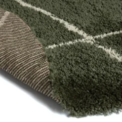 Interieur05 rond berber vloerkleed Nea groen/cream - 160 x 160 cm