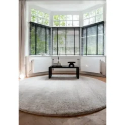 Interieur05 rond berber vloerkleed Nador lichtgrijs - 160 x 160 cm