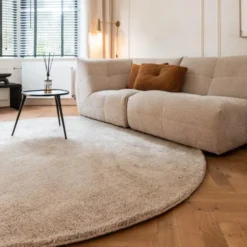 Interieur05 rond berber vloerkleed Nador lichtgrijs - 160 x 160 cm