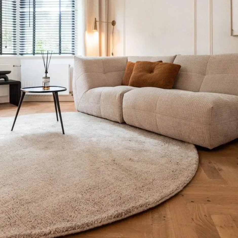 Interieur05 rond berber vloerkleed Nador lichtgrijs - 160 x 160 cm
