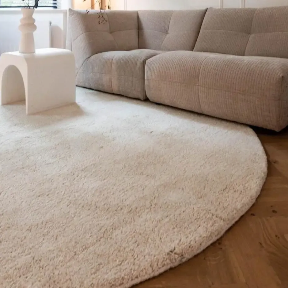 Interieur05 rond berber vloerkleed nador ivoor wit - 160 x 160 cm