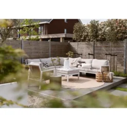 Interieur05 rond buitenkleed jute naturel zigzag - 200 x 200 cm