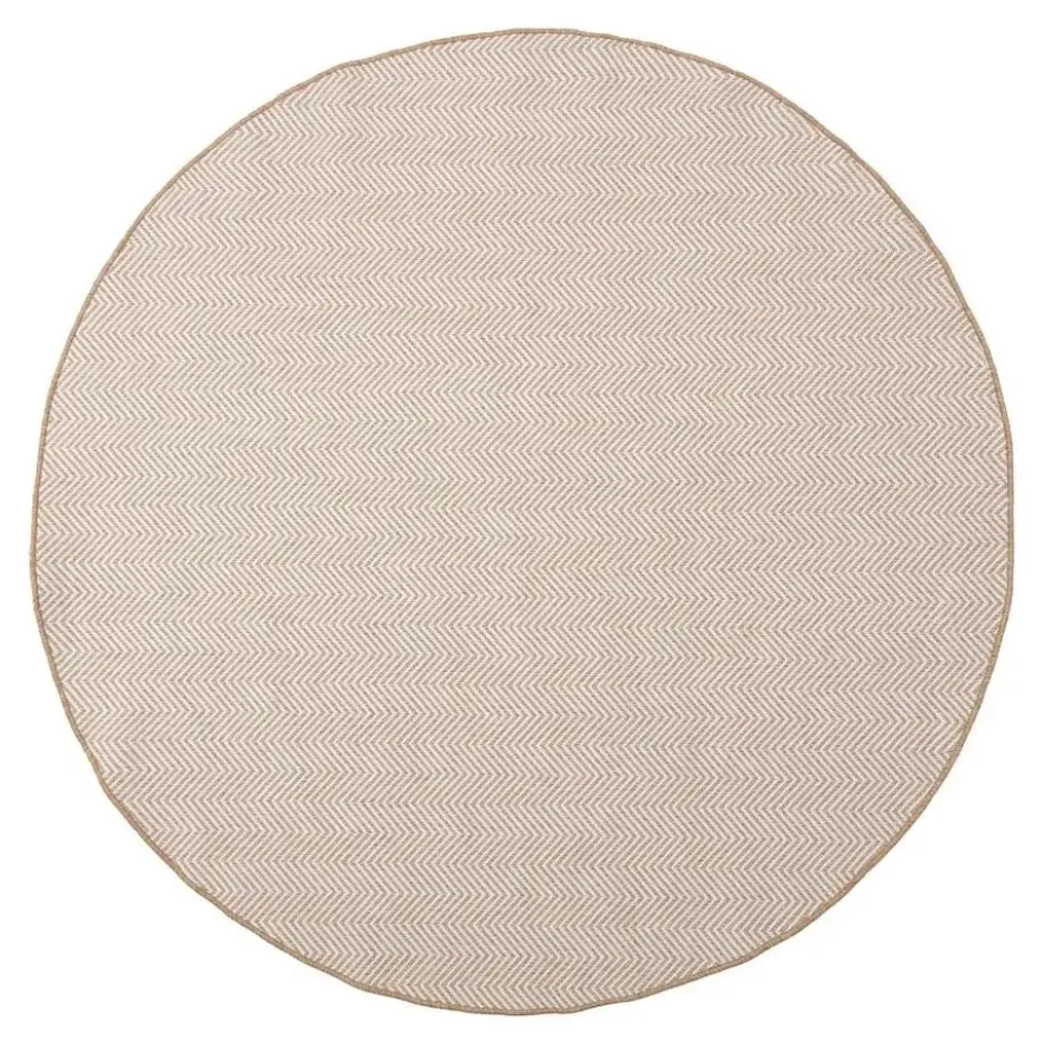 Interieur05 rond buitenkleed jute naturel zigzag - 200 x 200 cm