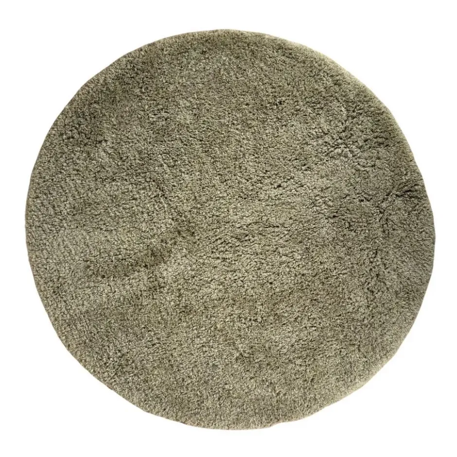 Interieur05 rond hoogpolig vloerkleed polyester Pilo groen - 290 x 200 cm
