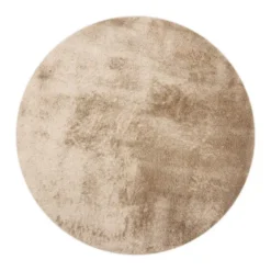 Interieur05 Rond Hoogpolig vloerkleed Odelia Bruin/taupe - 240 x 240 cm