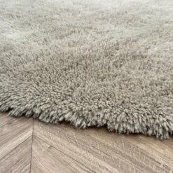 Interieur05 rond hoogpolig vloerkleed Furr bruin - 200 x 200 cm