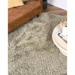 Interieur05 rond hoogpolig vloerkleed polyester Pilo groen - 340 x 240 cm