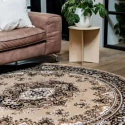 Interieur05 rond vintage Vloerkleed Nain Perzisch bruin - 200 x 200 cm