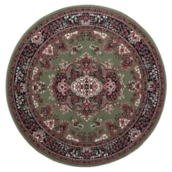 Interieur05 rond vintage vloerkleed Aila rood/oranje - 240 x 240 cm