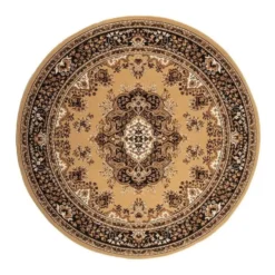 Interieur05 rond vintage Vloerkleed Nain Perzisch bruin - 100 x 100 cm