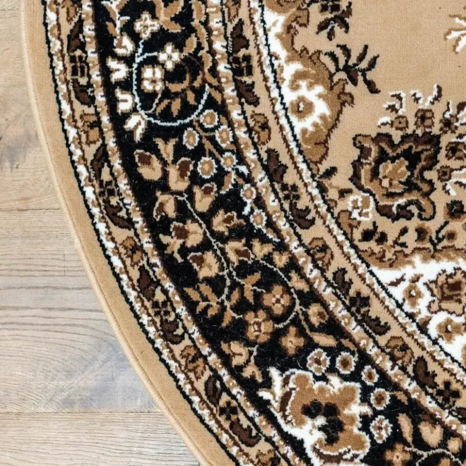 Interieur05 rond vintage Vloerkleed Nain Perzisch bruin - 100 x 100 cm