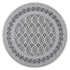 Interieur05 rond vintage vloerkleed Marad grijs/Aantraciet - 200 x 200 cm