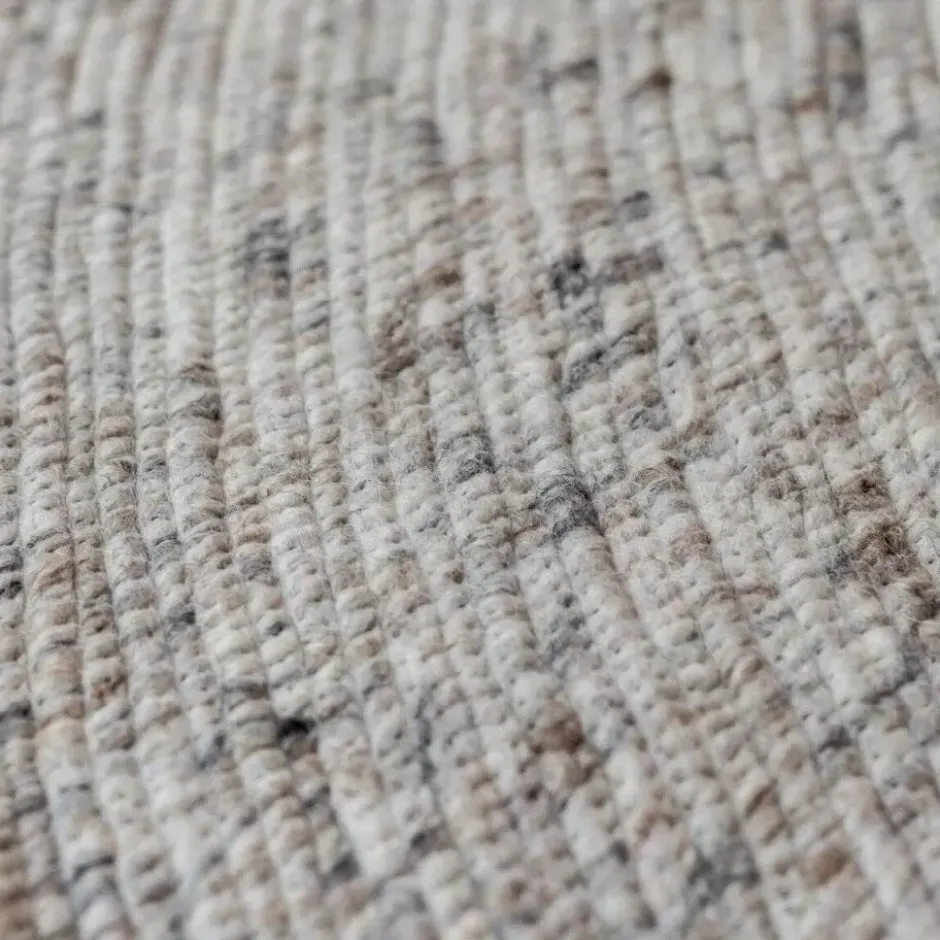 Interieur05 rond vloerkleed Gapo beige/wit - 180 x 180 cm