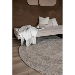 Interieur05 rond vloerkleed Gapo grijs/bruin - 220 x 220 cm