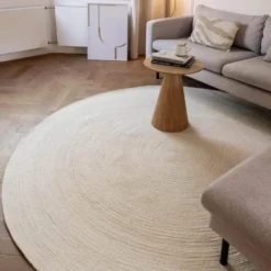 Interieur05 rond vloerkleed Gapo wit - 180 x 180 cm
