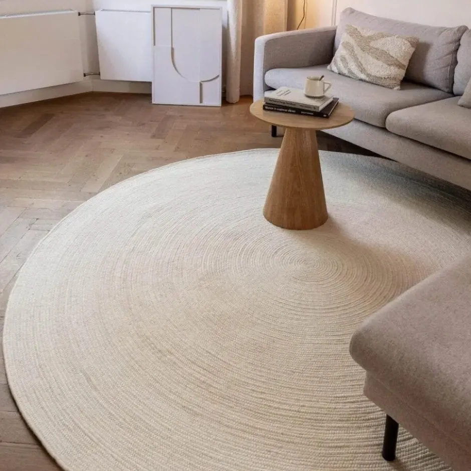 Interieur05 rond vloerkleed Gapo wit - 180 x 180 cm