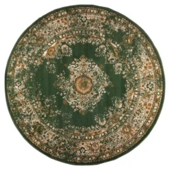 Interieur05 rond vloerkleed Keshan groen - 240 x 240 cm