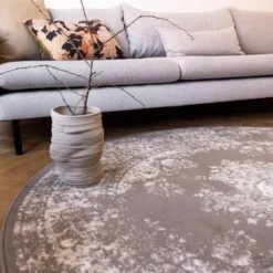 Interieur05 rond vloerkleed Keshan taupe/bruin - 190 x 190 cm