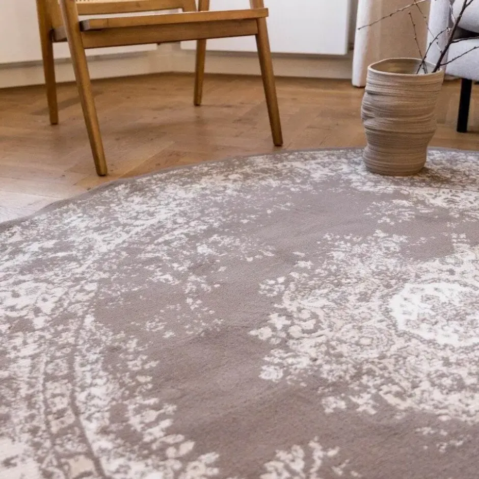 Interieur05 rond vloerkleed Keshan taupe/bruin - 190 x 190 cm