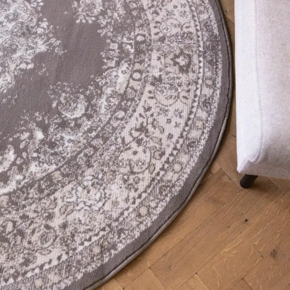 Interieur05 rond vloerkleed Keshan taupe/bruin - 190 x 190 cm