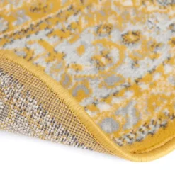 Interieur05 rond vloerkleed Keshan geel - 160 x 160 cm