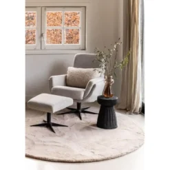Interieur05 rond vloerkleed Lux beige/taupe - 120 x 120 cm