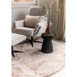 Interieur05 rond vloerkleed Lux beige/taupe - 120 x 120 cm