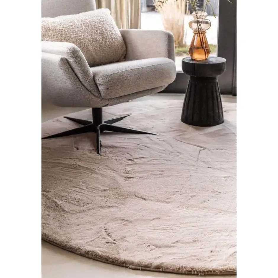 Interieur05 rond vloerkleed Lux beige/taupe - 240 x 240 cm