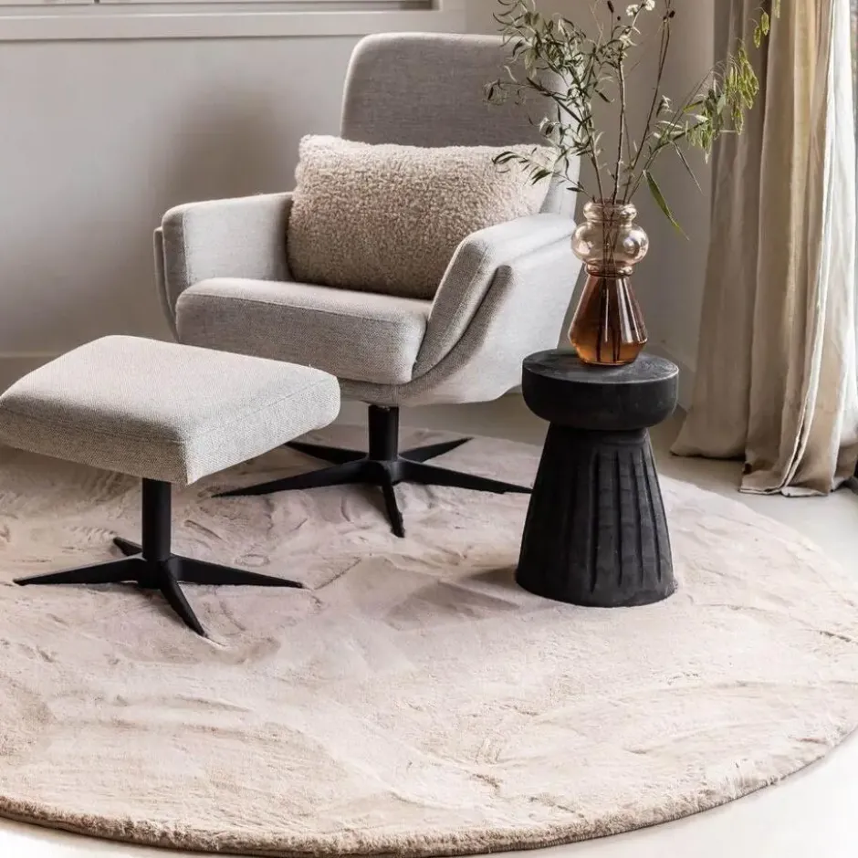 Interieur05 rond vloerkleed Lux beige/taupe - 160 x 160 cm