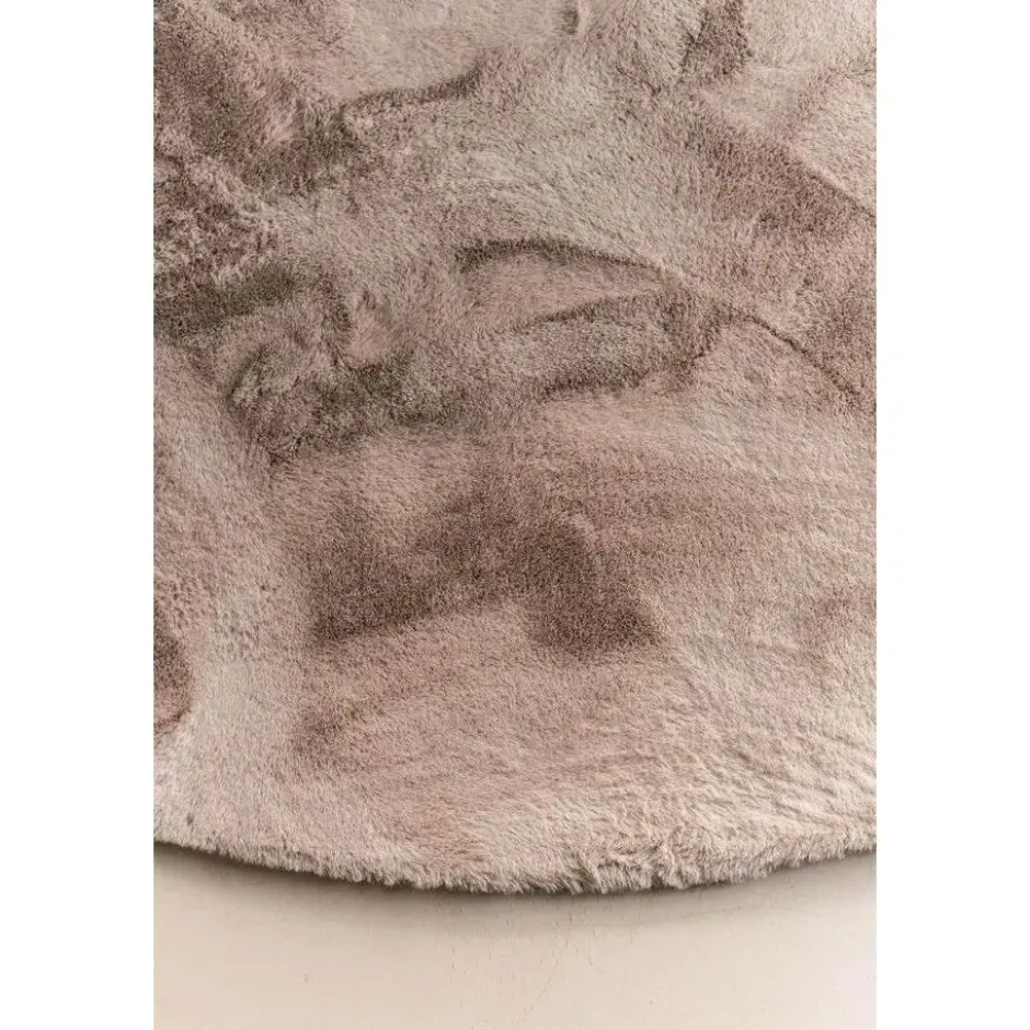 Interieur05 rond vloerkleed Lux beige/taupe - 160 x 160 cm